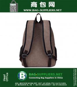 Heren Vintage bruine, zwarte canvas lederen reisrugzak Militaire rugzak Satchel laptoptassen