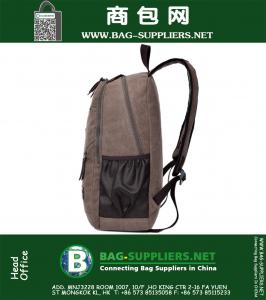 Heren Vintage bruine, zwarte canvas lederen reisrugzak Militaire rugzak Satchel laptoptassen