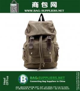 Lederen canvas rugzak mannen militaire tactische rugzak meisjes vintage school rugzak vrouwen laptop rugzak tas rugzak