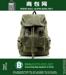 Lederen canvas rugzak mannen militaire tactische rugzak meisjes vintage school rugzak vrouwen laptop rugzak tas rugzak