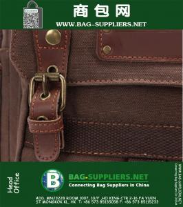 Heren Casual Vintage Militaire Canvas Schouder Rugzak Reizen Wandelen Studentenstas Satchel Rugzak