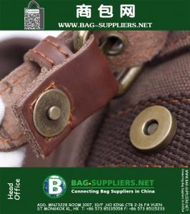 Heren Casual Vintage Militaire Canvas Schouder Rugzak Reizen Wandelen Studentenstas Satchel Rugzak