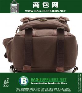 Heren Casual Vintage Militaire Canvas Schouder Rugzak Reizen Wandelen Studentenstas Satchel Rugzak
