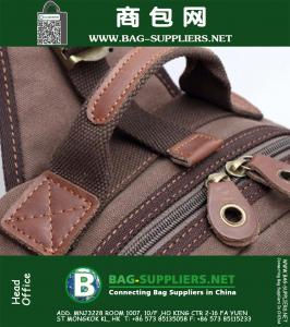Heren Casual Vintage Militaire Canvas Schouder Rugzak Reizen Wandelen Studentenstas Satchel Rugzak