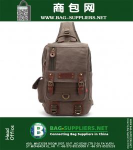 Heren Casual Vintage Militaire Canvas Schouder Rugzak Reizen Wandelen Studentenstas Satchel Rugzak