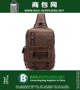 Heren Casual Vintage Militaire Canvas Schouder Rugzak Reizen Wandelen Studentenstas Satchel Rugzak