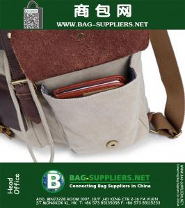 Vintage Canvas Backpack Tassen Leren Flap Laptop Rugzakken Designer Style Trekkoord Rugzakken Travel Hiking Tassen