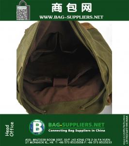 Vintage Unisex Canvas Rugzak Echt leer Tactische Rugzak Rugzak Reistas