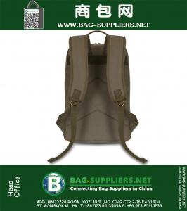 Mannen reizen Vintage militaire Canvas lederen rugzak rugzak Satchel laptop tas