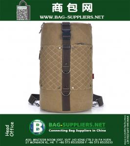 Hoge Kwaliteit Mode Outdoor Militaire Tactische Rugzak Mannen Lange Emmer Vorm Canvas Plaid Schoudertas Camping Wandelen Tas