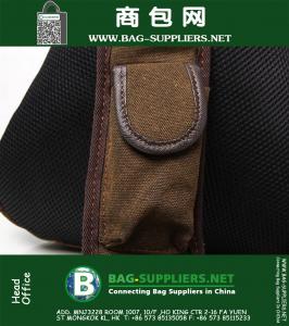 Erkekler İçin Canvas Resepsiyon Messenger Omuz Çantası Sırt çantası Günlüğü Çantası Laptop Satchel Taktik Askeri Yürüyüş Tırmanışı Kamp Sling Göğüs Sırt Çantası