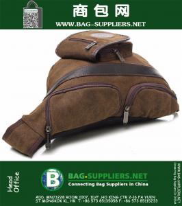 Erkekler İçin Canvas Resepsiyon Messenger Omuz Çantası Sırt çantası Günlüğü Çantası Laptop Satchel Taktik Askeri Yürüyüş Tırmanışı Kamp Sling Göğüs Sırt Çantası