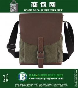 Militair Leger Groen Bruin Vintage Leren Canvas Rugzak Haversack Reistassen Hiking Camping Bike Dames Heren Tas