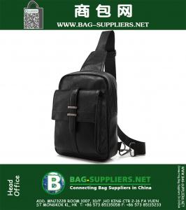 Topkwaliteit PU Lederen Nieuwe Mannen Crossbody Messenger Schouder Fahion Gesp Reizen Wandelen Klim Sling Dag Terug Pack Borst Tas