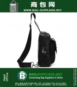 Topkwaliteit PU Lederen Nieuwe Mannen Crossbody Messenger Schouder Fahion Gesp Reizen Wandelen Klim Sling Dag Terug Pack Borst Tas
