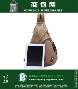 Холст Мужчины Daypack Messenger Плечо CrossbodyBag Ноутбук Satchel Путешествие Пешие прогулки Поход на Кемпинг Sling Chest Back Pack