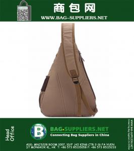 Холст Мужчины Daypack Messenger Плечо CrossbodyBag Ноутбук Satchel Путешествие Пешие прогулки Поход на Кемпинг Sling Chest Back Pack