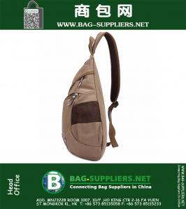 Холст Мужчины Daypack Messenger Плечо CrossbodyBag Ноутбук Satchel Путешествие Пешие прогулки Поход на Кемпинг Sling Chest Back Pack
