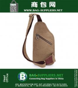 Vintage Unisex Canvas schoudertassen Sling Chest Bag Rugzak Sporttas met militaire borstpakken