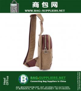 Vintage Unisex Canvas schoudertassen Sling Chest Bag Rugzak Sporttas met militaire borstpakken