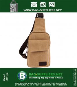 Mannen Casual Kleine Canvas Crossbody Tas Vintage Borsttas Hiking Sport Messager bags Militaire chest pack