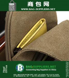 Canvas met PU lederen militaire tactische reizen wandelen rijden Cross Body Messenger schoudertas terug Sling borst tas