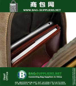 Canvas met PU lederen militaire tactische reizen wandelen rijden Cross Body Messenger schoudertas terug Sling borst tas