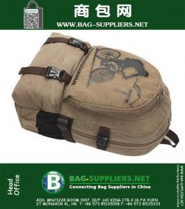 Rugzak voor heren Vintage Canvas Hiking Travel Military Rugzak Boy's Schooltassen