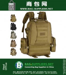Hoge kwaliteit Mannen Vrouwen Outdoor Militaire Leger Tactische Rugzak Camping Wandelen Trekking Camouflage tas Met twee zijtas