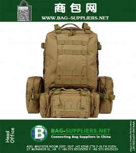 Hoge kwaliteit Mannen Vrouwen Outdoor Militaire Leger Tactische Rugzak Camping Wandelen Trekking Camouflage tas Met twee zijtas