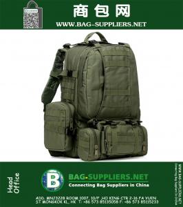 Hoge kwaliteit Mannen Vrouwen Outdoor Militaire Leger Tactische Rugzak Camping Wandelen Trekking Camouflage tas Met twee zijtas