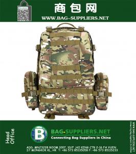 Hoge kwaliteit Mannen Vrouwen Outdoor Militaire Leger Tactische Rugzak Camping Wandelen Trekking Camouflage tas Met twee zijtas