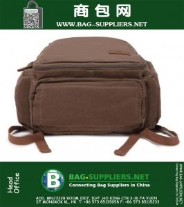 Grote capaciteit Canvas Laptop Rugzak Mannen 19 Inch Notebook Draagbare Student Rugzak Vrouwen Casual Army Green 27L Schouders Tas