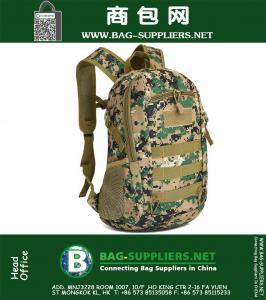 Campingtassen, Waterdichte Molle Rugzak Militaire 3P Gym School Trekking Ripstop Woodland Tactische uitrusting klein voor mannen 15L