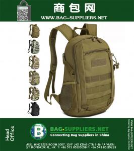 Campingtassen, Waterdichte Molle Rugzak Militaire 3P Gym School Trekking Ripstop Woodland Tactische uitrusting klein voor mannen 15L