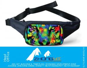 Bolso impreso de la cintura para las mujeres linda sonrisa paquete de riñonera moda impermeable al aire libre cinturón deportivo paquete de cintura bolso militar