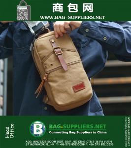 Canvas kist pack Mens Schouder en Crossbody Tassen Messenger Bag Leisure Kleine Mode Reistassen Sporttas