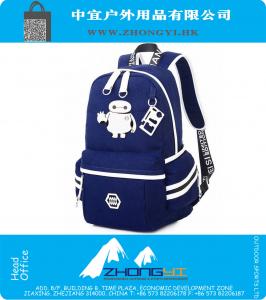 Afdrukken rugzak voor tieners Baymax Cat Canvas Fashion Student Schooltas Merk vrouwelijke mannelijke Bagpack