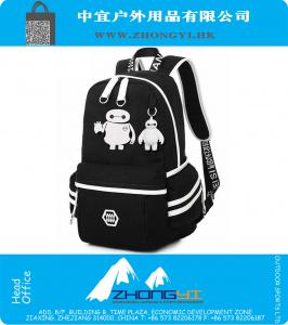 Afdrukken rugzak voor tieners Baymax Cat Canvas Fashion Student Schooltas Merk vrouwelijke mannelijke Bagpack