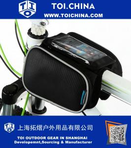 Bolso de Panier de la barra cruzada del tubo superior del bolso del marco doble del teléfono móvil de la bici