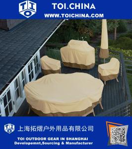 Accesorios clásicos Round Patio Bistro Mesa y silla Set Cover - Durable y resistente al agua Patio cubierta de muebles