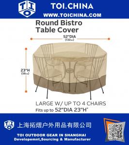Accesorios clásicos Round Patio Bistro Mesa y silla Set Cover - Durable y resistente al agua Patio cubierta de muebles