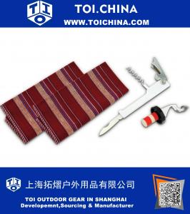 Juego de picnic y bolsa de viaje de 9 piezas, que incluye 2 estacas para copa de vino