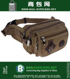 4 Zippers New Fashion Military Waist Pack High Quality Canvas Belt Bag Men Tactical Pouch Bags
