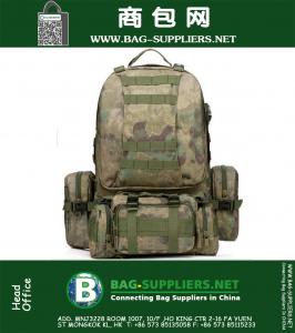 50L Grande capacidade de saco de camping Mochilas militares ao ar livre Mochila Caminhada, saco de nylon Moutaining Sacos de viagem de cor 12