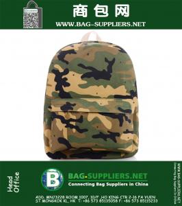 Army Green Camouflage Print Mulheres Men Canvas Mochilas Moda High School Bolsas para adolescentes Meninas Meninas Sacos para laptop Mochila