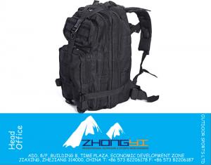 Black Military Rucksack Backpack Shoulder Bag for Travel Camping Caminhada ao ar livre