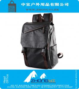 Marca Mochila Hombres Tactical Laptop Pu Leather Mochila Bookbag Hombres Mochila Bolsa de viaje Mochilas al aire libre