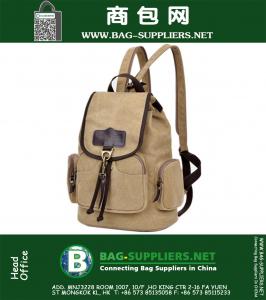 Canvas Backpacks Men Women Preppy Style Solid Bag Daypacks College Students School Bags