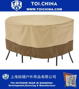 Accesorios clásicos Round Patio Bistro Mesa y silla Set Cover - Durable y resistente al agua Patio cubierta de muebles